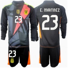 Argentina Emiliano Martinez #23 Målvakt Hemmaställ Barn Copa America 2024 Långa ärmar (+ Korta byxor)